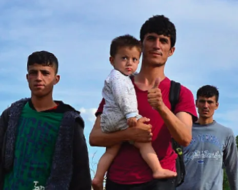 Refugees Walking