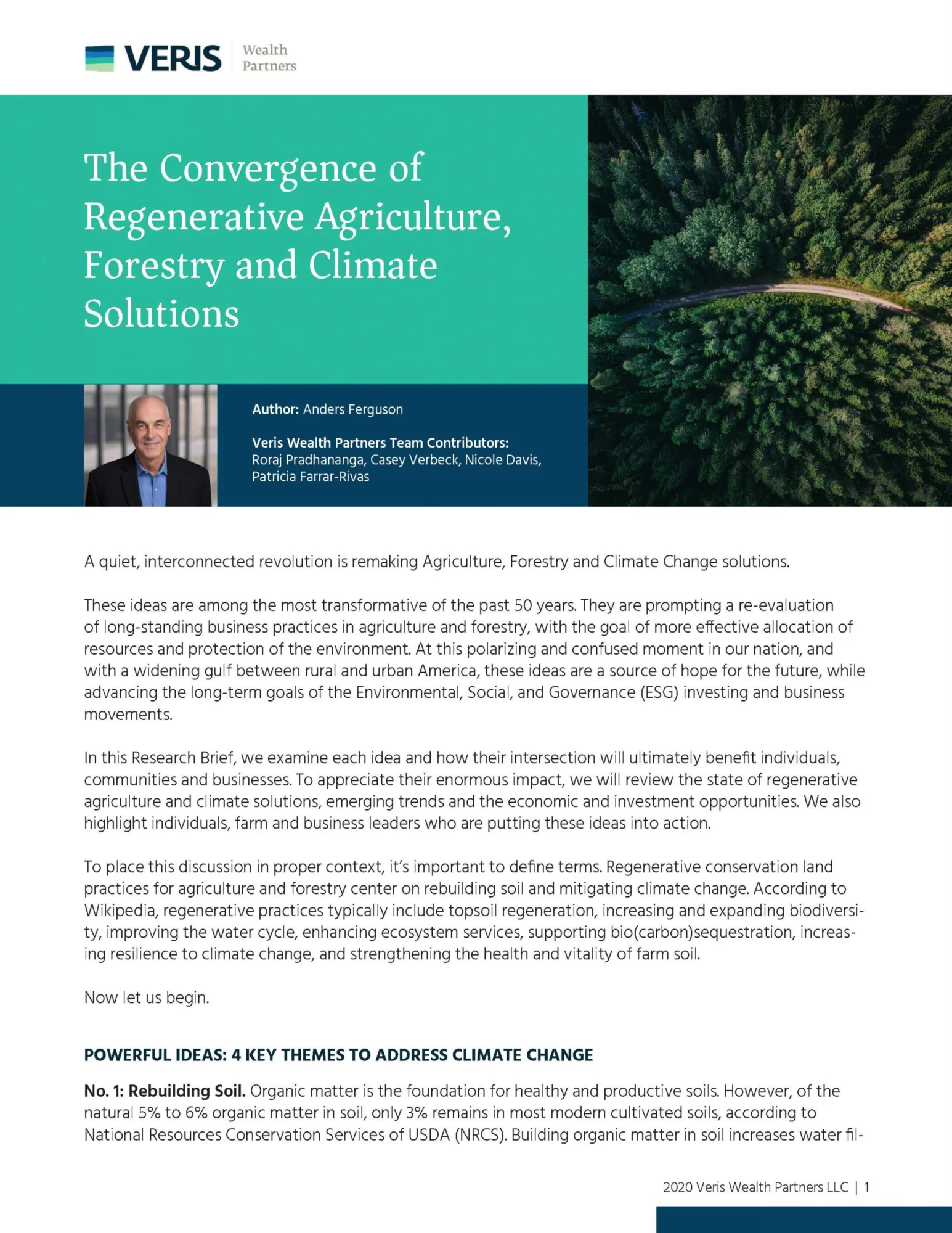 The Convergence of Regenerative Agriculture, Forestry and Climate Solutions featured image