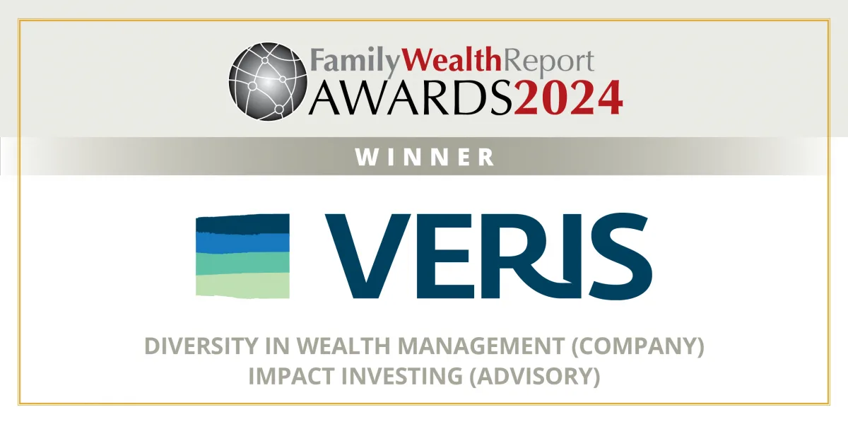 Veris won for Impact Investing (Advisory) and Diversity in Wealth Management (Company) at the 2024 Family Wealth Report Awards.