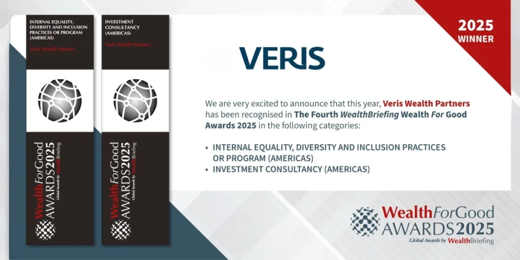 Veris Recognized for Excellence in Investment Consultancy and EDI at the 2025 Wealth for Good Awards